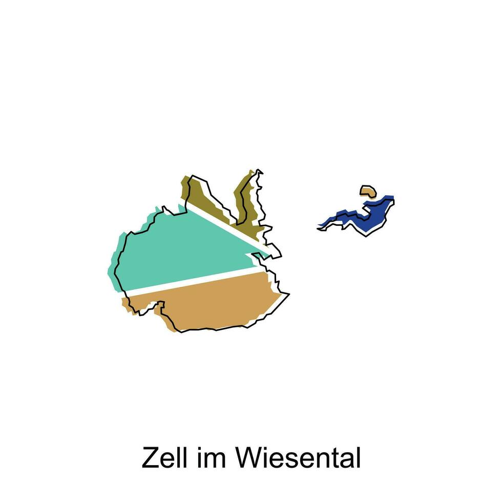 mapa de zell estoy Wiesental vistoso diseño, mundo mapa internacional vector modelo con contorno gráfico bosquejo estilo en blanco antecedentes