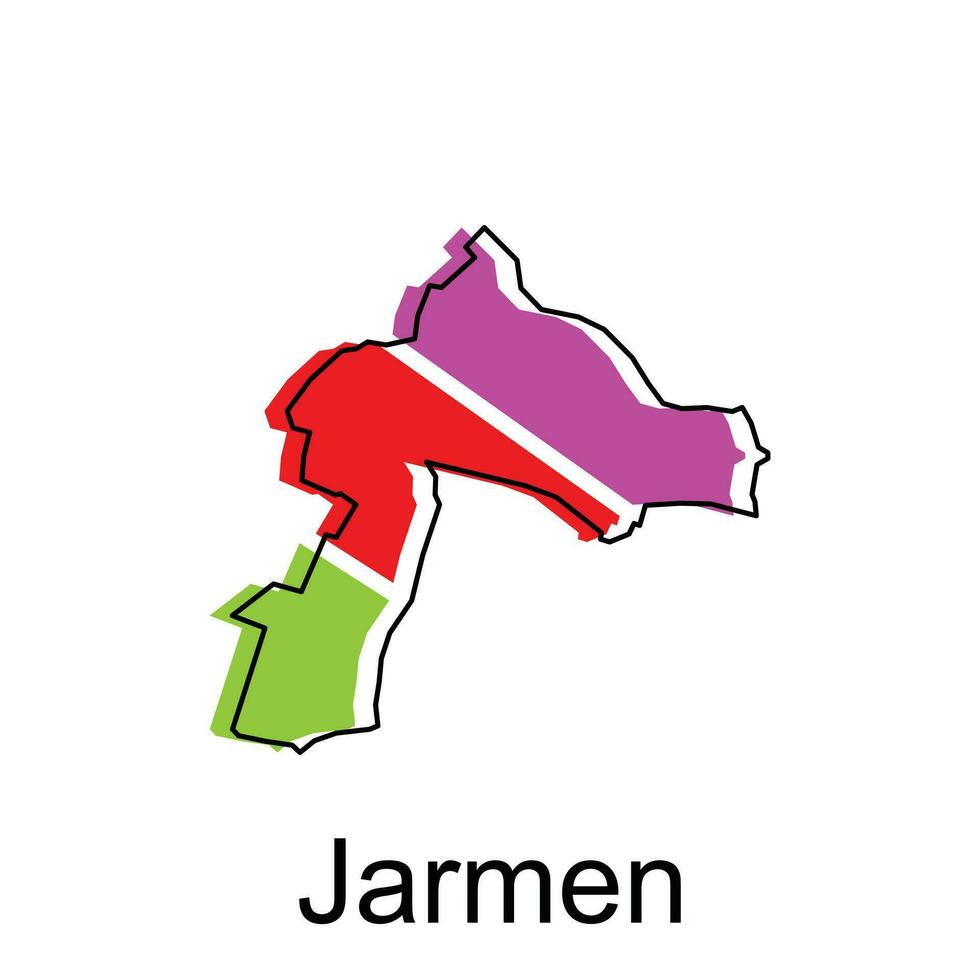 Jarmen map, detailed outline colorful regions of the German country. Vector illustration template design