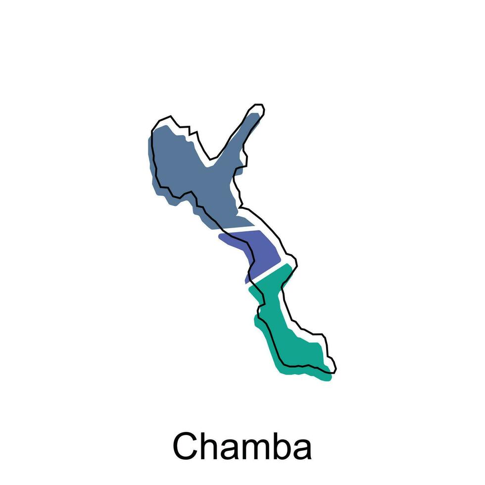 mapa de chamba moderno geométrico ilustración, mapa de India país vector diseño modelo