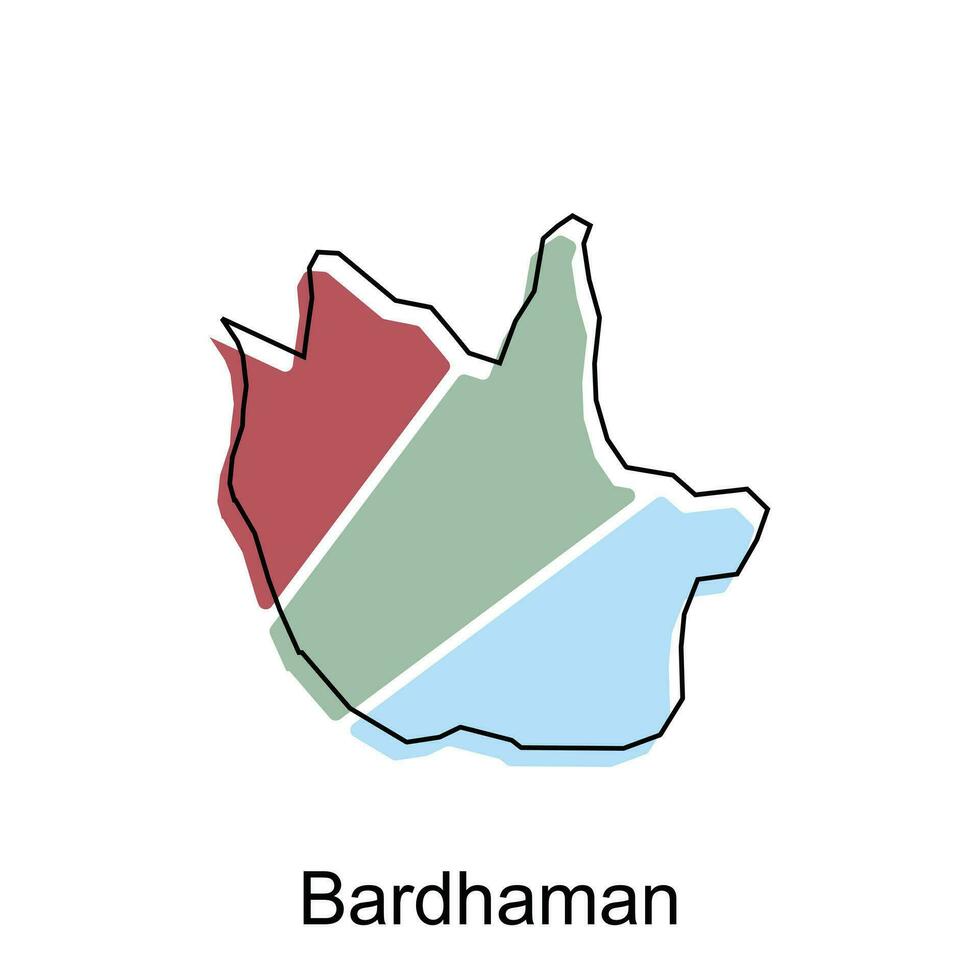 bardhaman mapa ilustración diseño, vector modelo con contorno gráfico bosquejo estilo aislado en blanco antecedentes