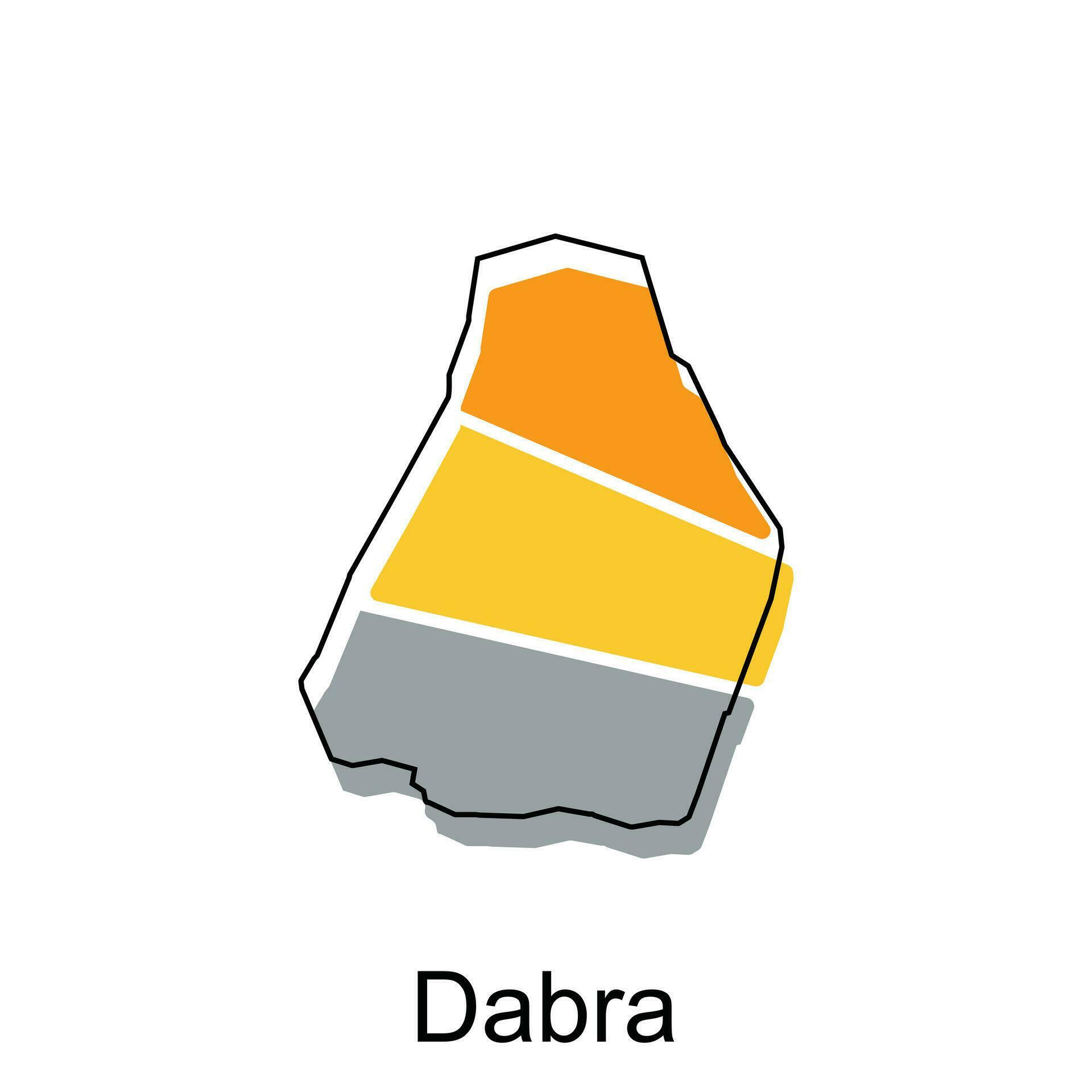 map of Dabra vector design template, national borders and important