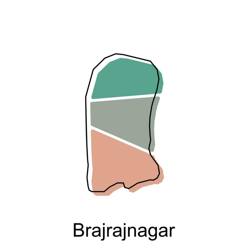 brajrajnagar mapa ilustración diseño, vector modelo con contorno gráfico bosquejo estilo aislado en blanco antecedentes