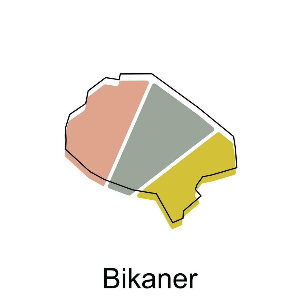 bikaner mapa ilustración diseño, vector modelo con contorno gráfico bosquejo estilo aislado en blanco antecedentes