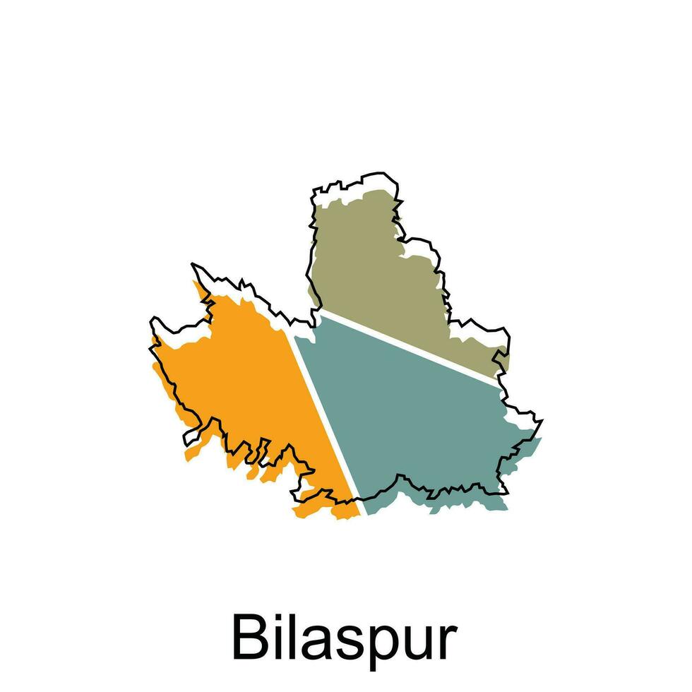 mapa de bilaspur, himachal Pradesh moderno geométrico ilustración, mapa de India país vector diseño modelo