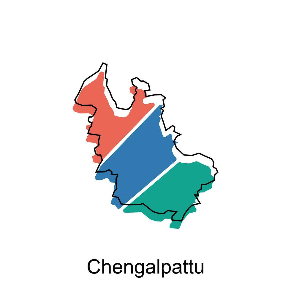 mapa de chengalpattu vector diseño plantilla, nacional fronteras y importante ciudades ilustración