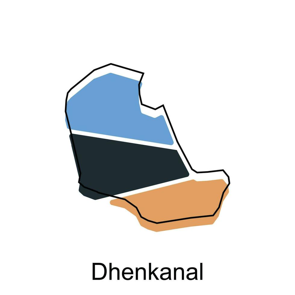 Dhenkanal City of India map vector illustration, vector template with outline graphic sketch design