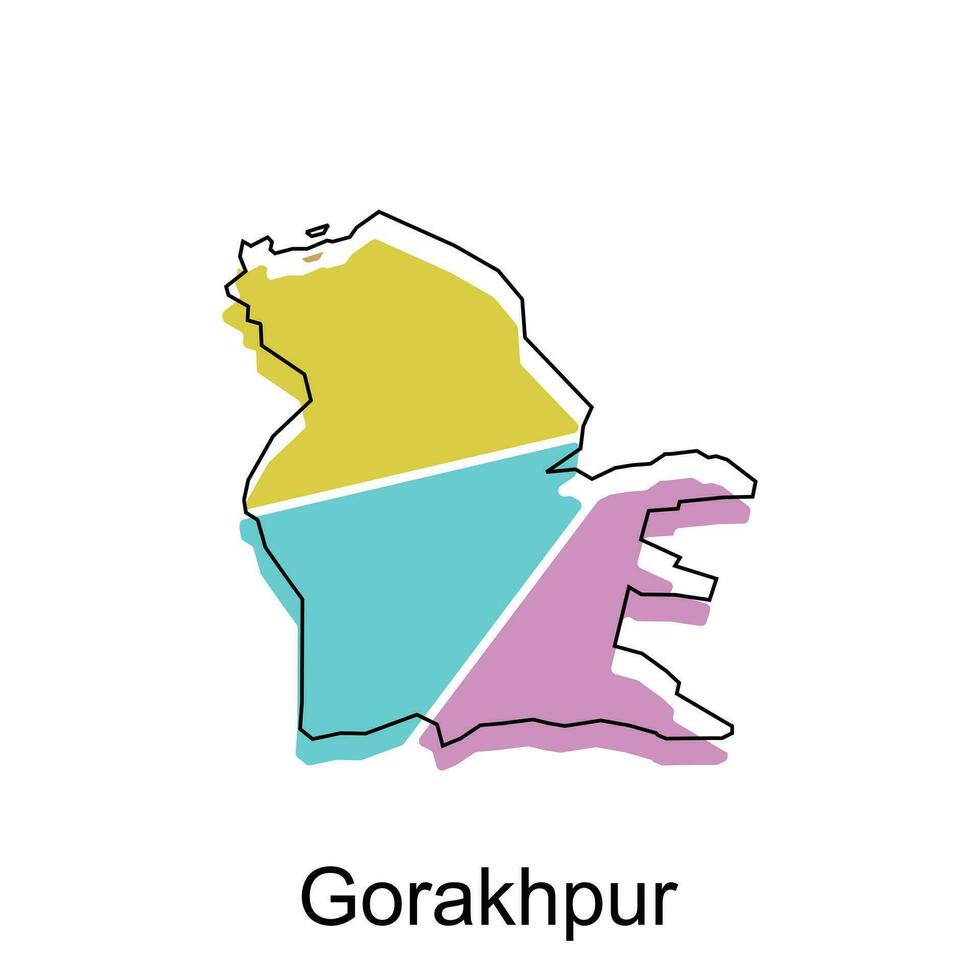 Gorakhpur City of India map vector illustration, vector template with outline graphic sketch design