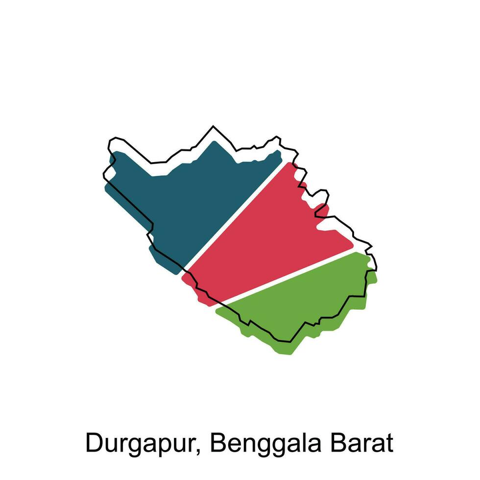 mapa de Durgapur diseño modelo con contorno gráfico bosquejo estilo aislado en blanco antecedentes vector