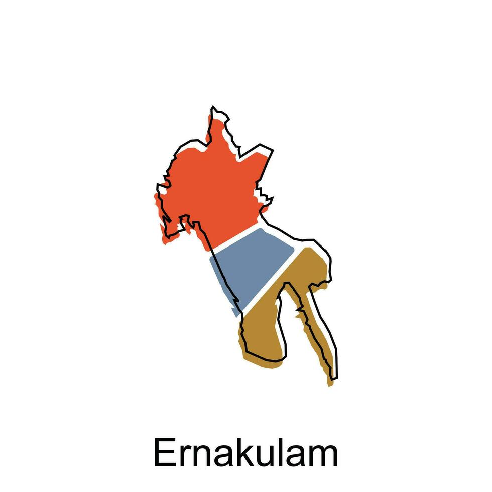 Ernakulam City of India map vector illustration, vector template with outline graphic sketch design