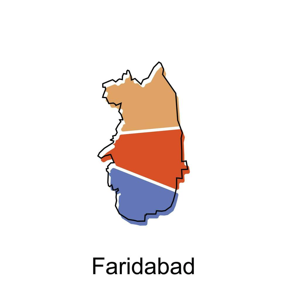 Faridabad City of India map vector illustration, vector template with outline graphic sketch design