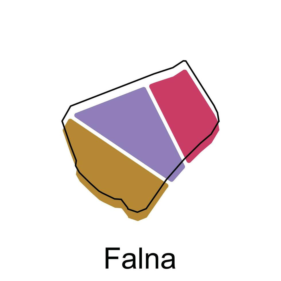 Falna City of India map vector illustration, vector template with outline graphic sketch design