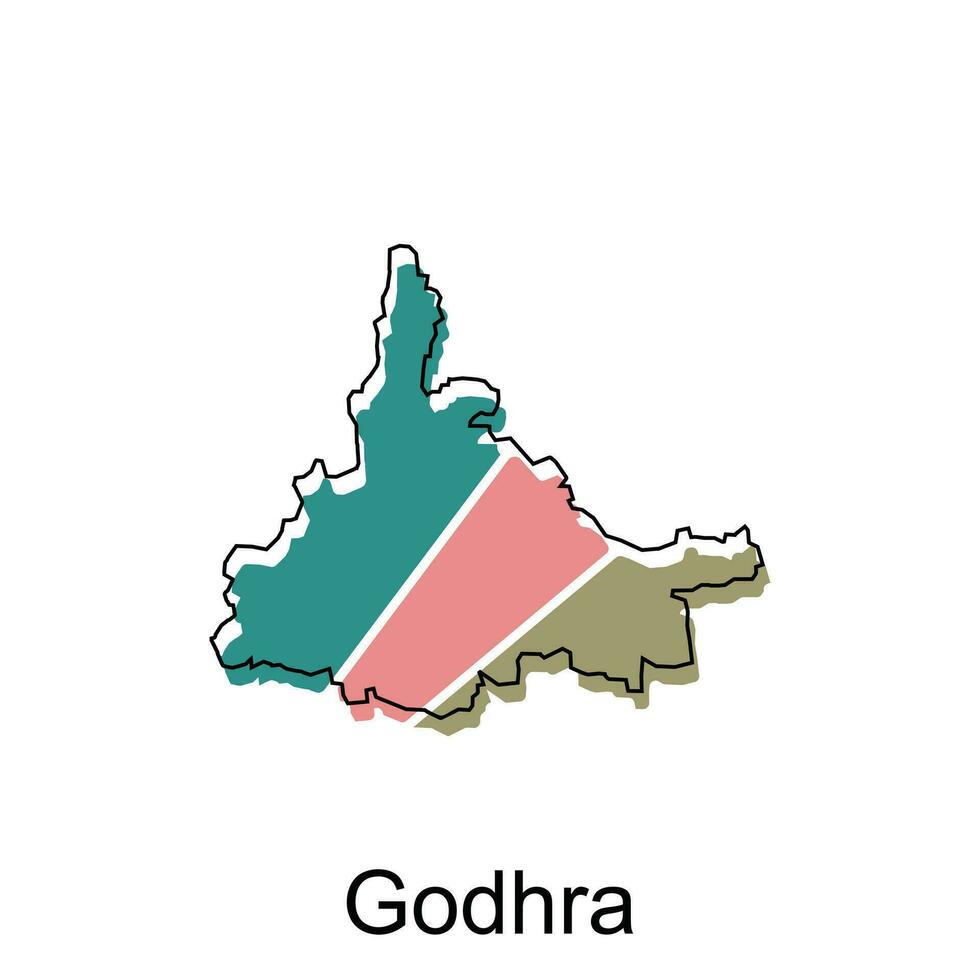 Godhra City of India map vector illustration, vector template with outline graphic sketch design