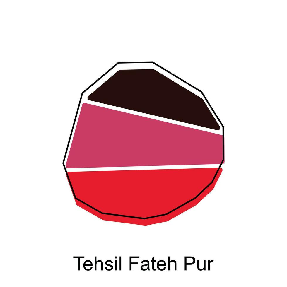 Tehsil Fateh Pur City of India map vector illustration, vector template with outline graphic sketch design