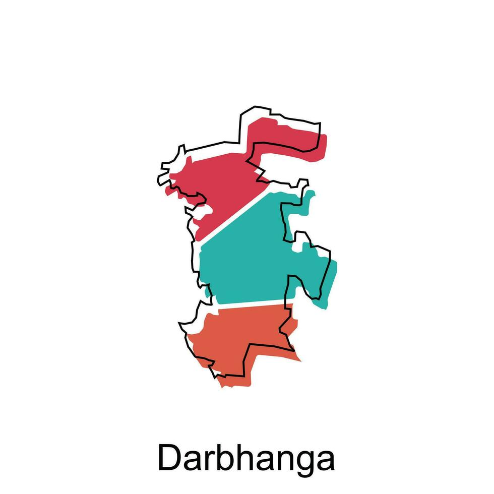 map of Darbhanga design template with outline graphic sketch style isolated on white background vector