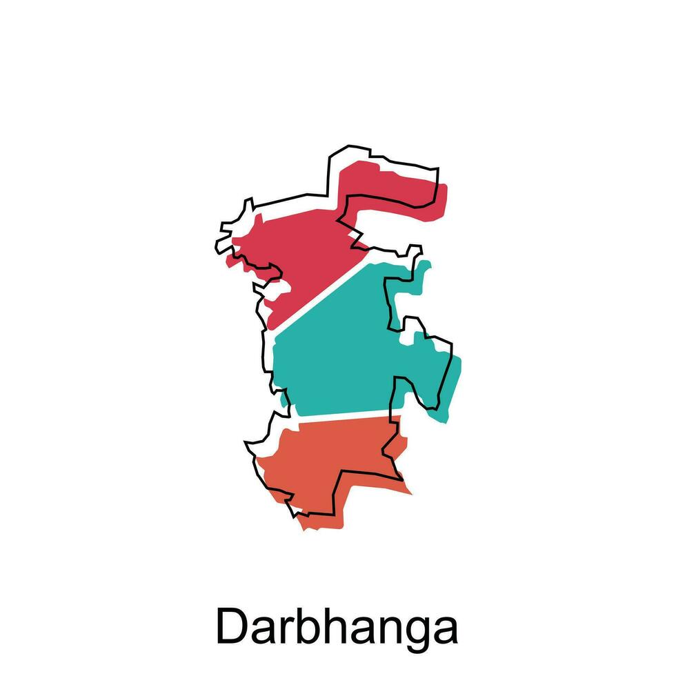 mapa de darbhanga diseño modelo con contorno gráfico bosquejo estilo aislado en blanco antecedentes vector