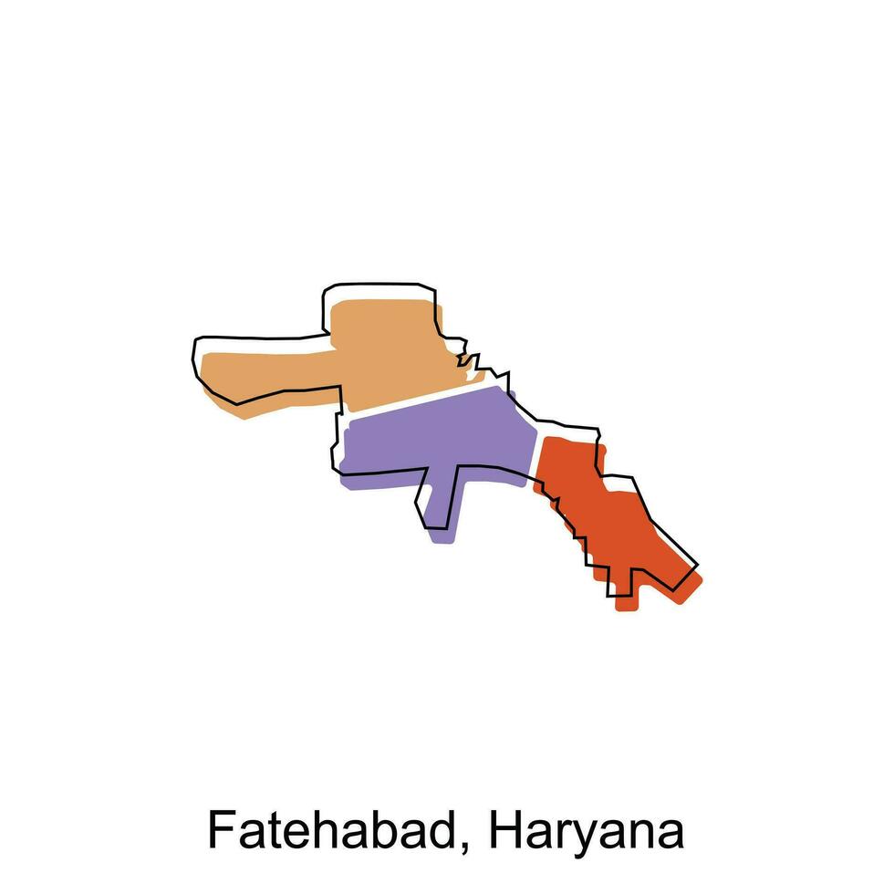 Fatehabad Haryana City of India map vector illustration, vector template with outline graphic sketch design