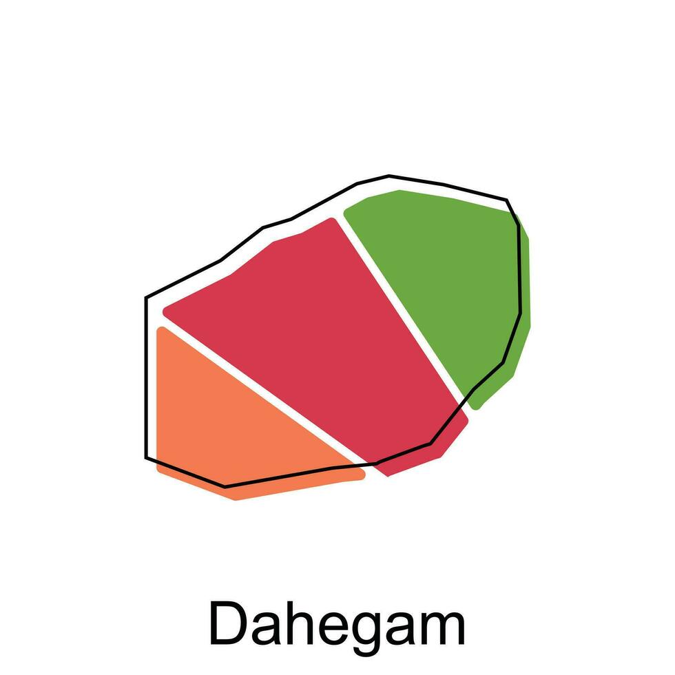 Dahegam City of India map vector illustration, vector template with outline graphic sketch design