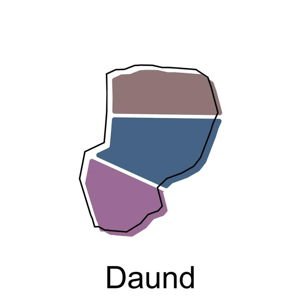 Daund City of India map vector illustration, vector template with outline graphic sketch design