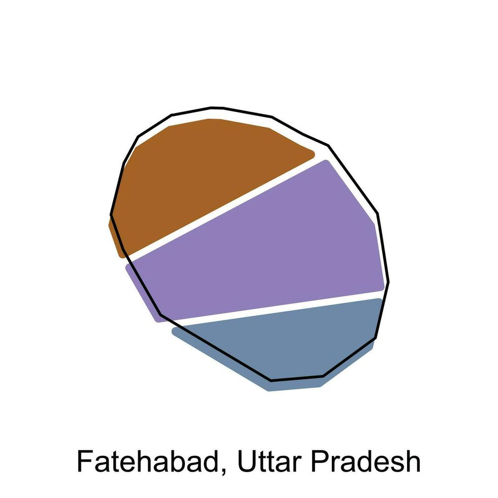 mapa de destinohabad, uttar Pradesh diseño modelo con contorno gráfico bosquejo estilo aislado en blanco antecedentes vector