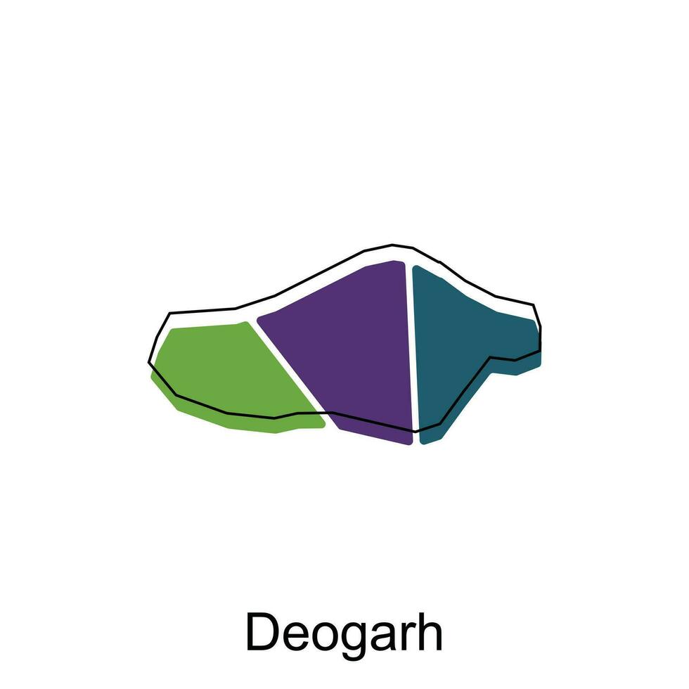 Deogarh City of India map vector illustration, vector template with outline graphic sketch design