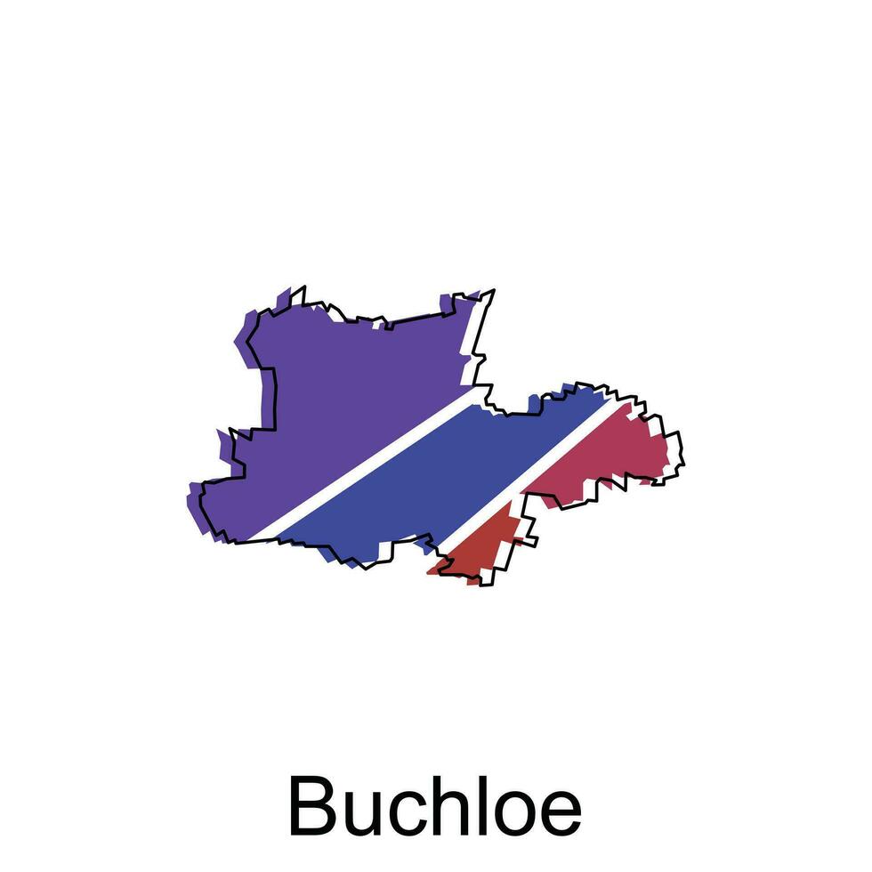 Map of Buchloe design illustration, vector symbol, sign, outline, World