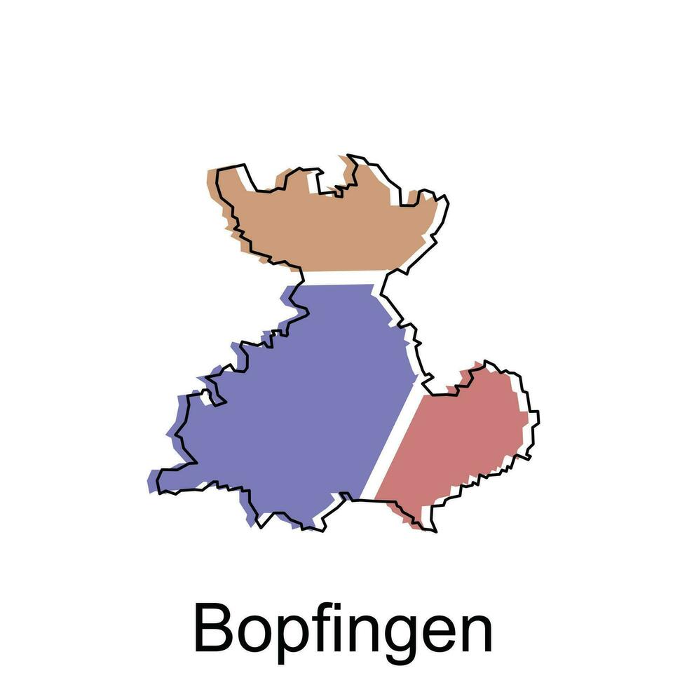 mapa de bopfingen vector diseño plantilla, nacional fronteras y importante ciudades ilustración