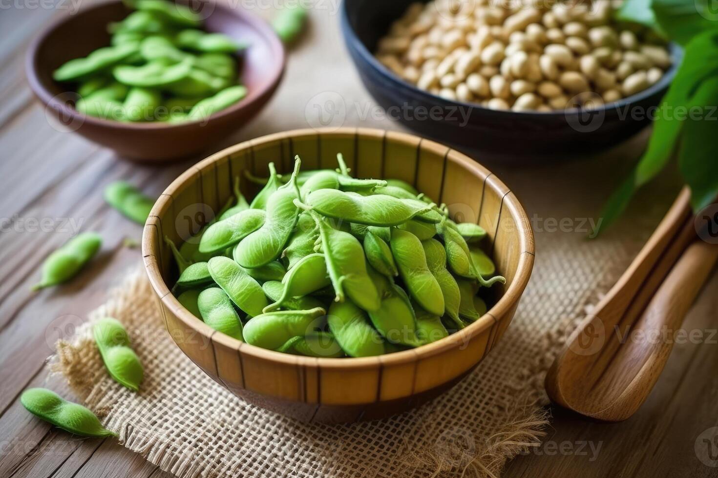 stock photo soybean and edamame japanese food in kitchen AI Generated