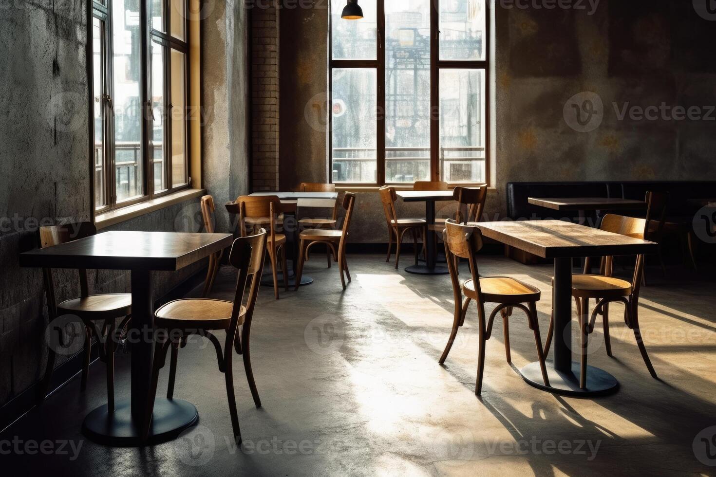 empty inside restaurant Food Photography AI Generated photo