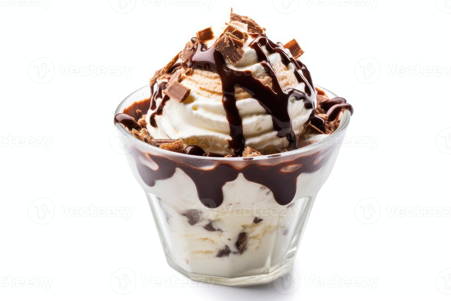 chocolate sundae white isolated background Food Photography photo