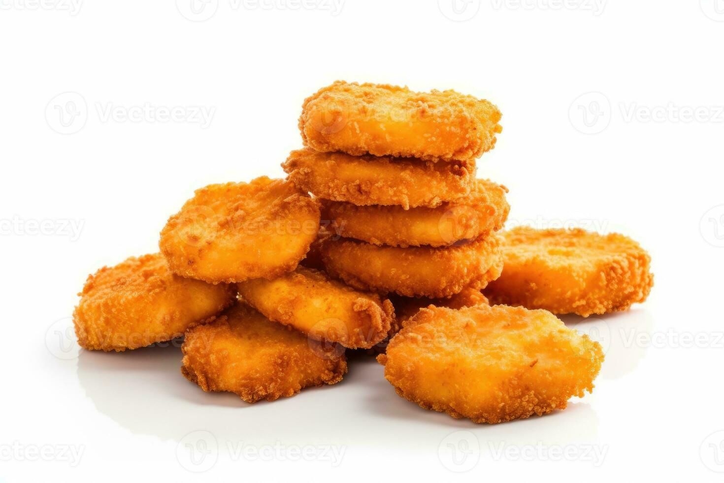 stock photo of chicken nugget food photography isolated white background AI Generated