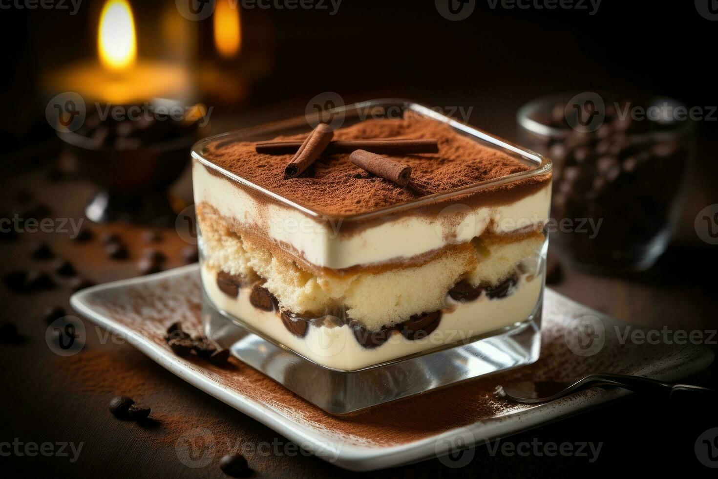 stock photo of tiramisu food photography studio light AI Generated