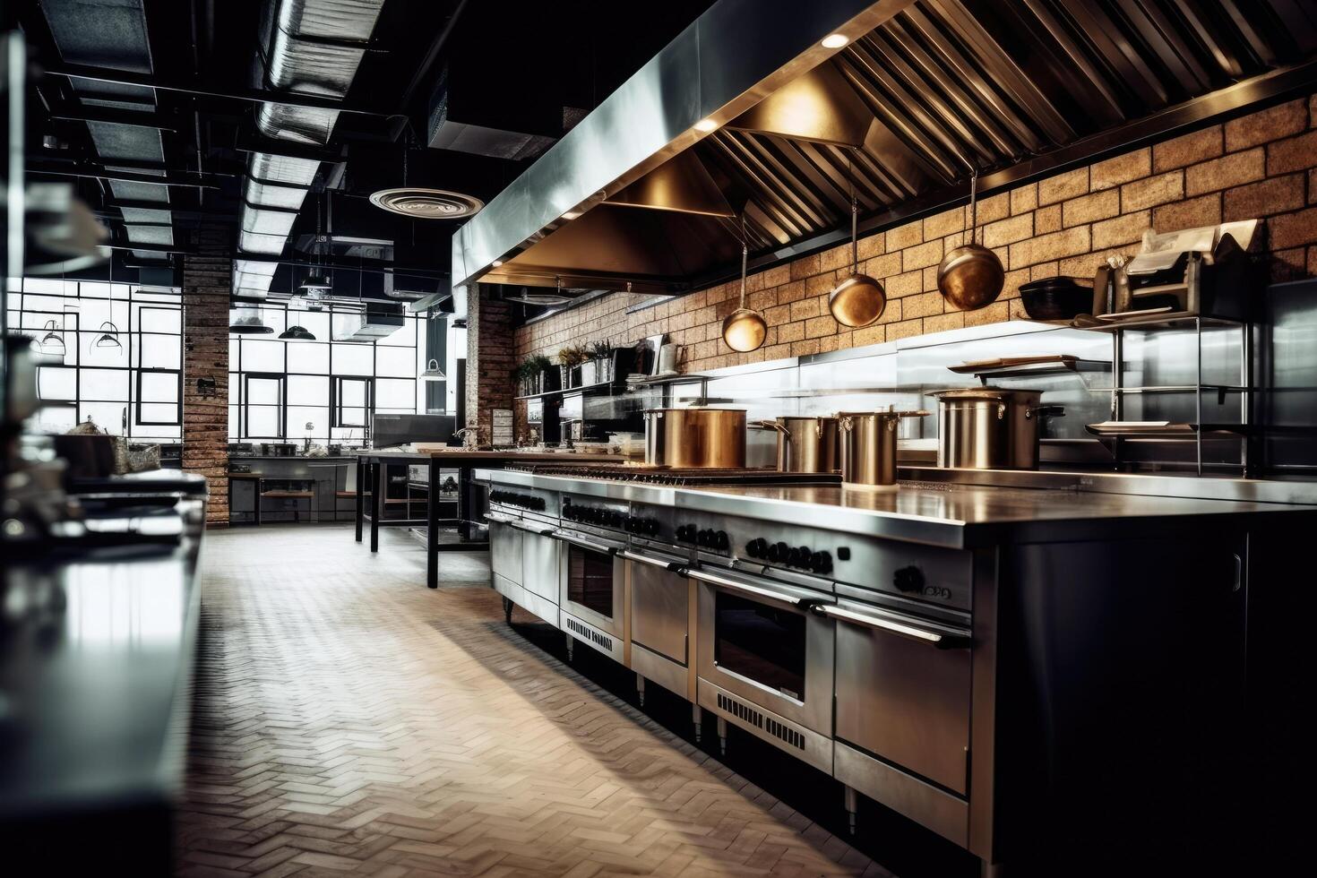 empty inside restaurant kitchen view Food Photography photo