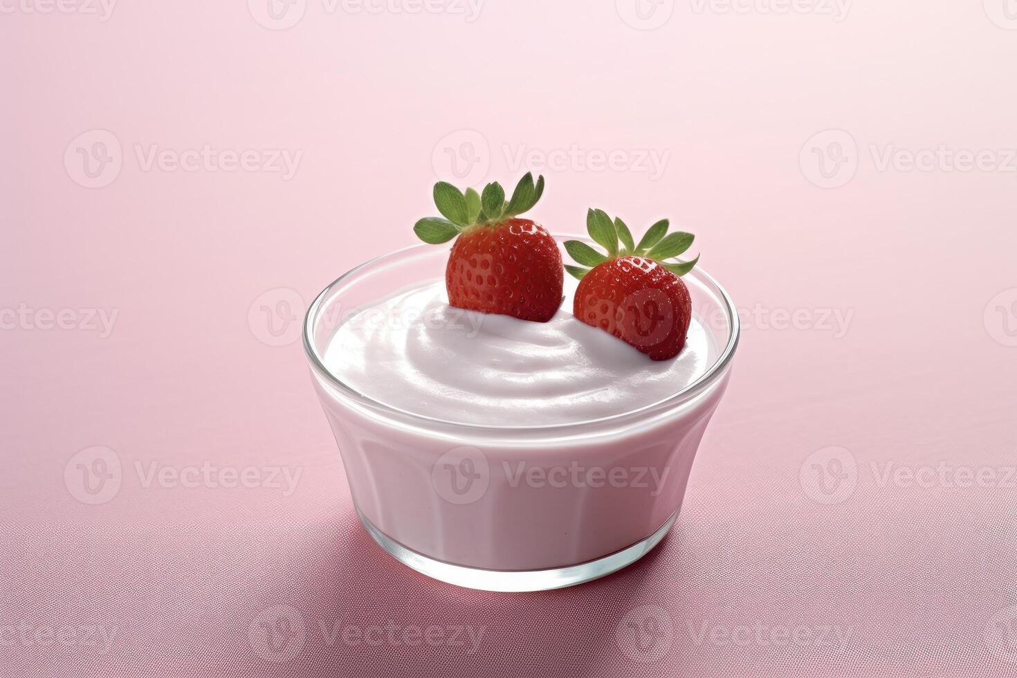 strawberry yogurt Food Photography AI Generated photo