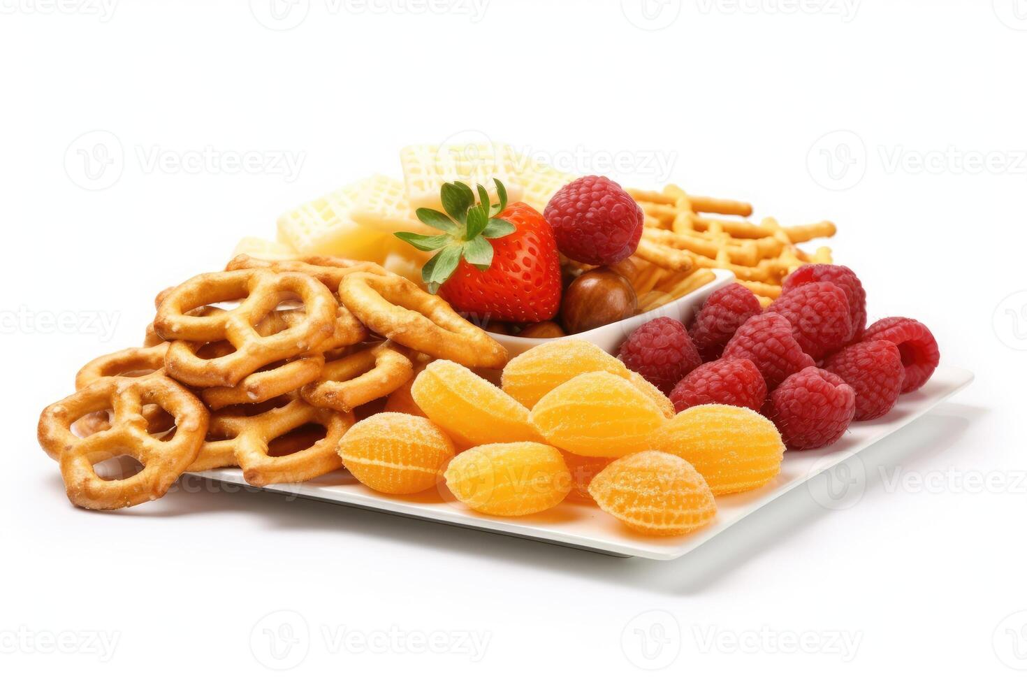 calorie snacks white isolated background Food Photography photo