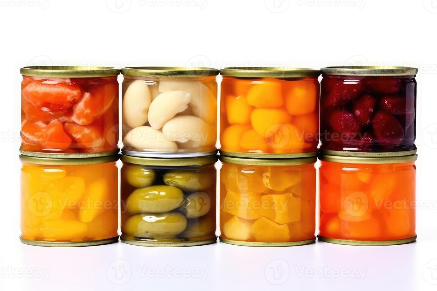 canned fruit white isolated background Food Photography photo