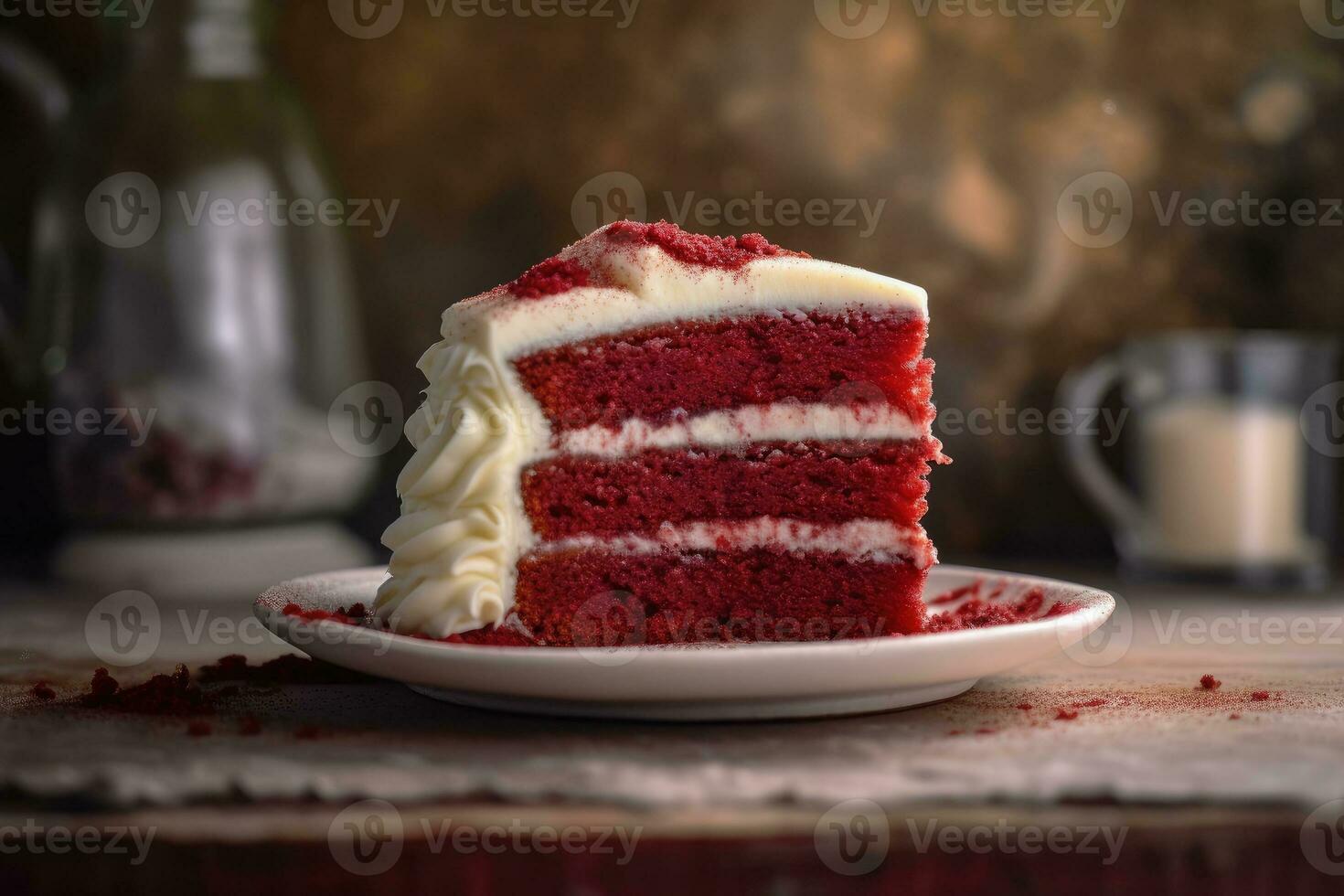 stock photo of red velvet cake food photography AI Generated
