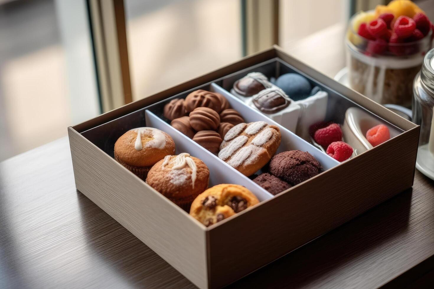 dessert box in The kitchen table Food Photography photo