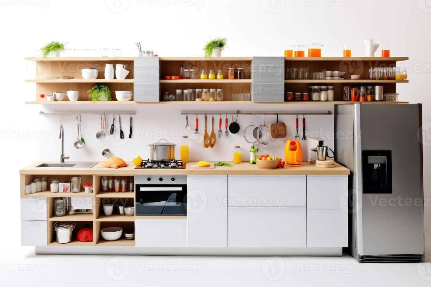 inside kitchen white isolated background Food Photography photo