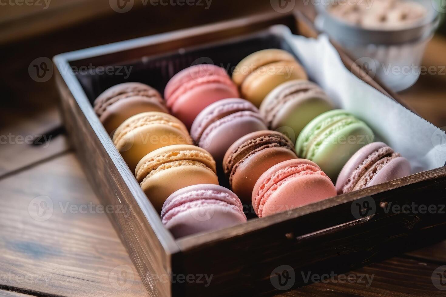 macaroon box in The kitchen table Food Photography photo