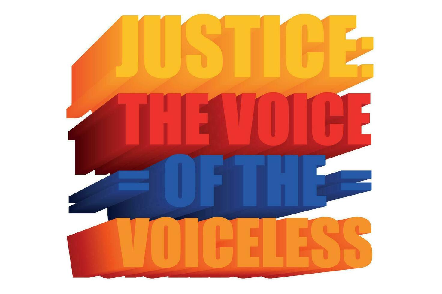 3d texto diseño acerca de mundo día para internacional justicia citas vector