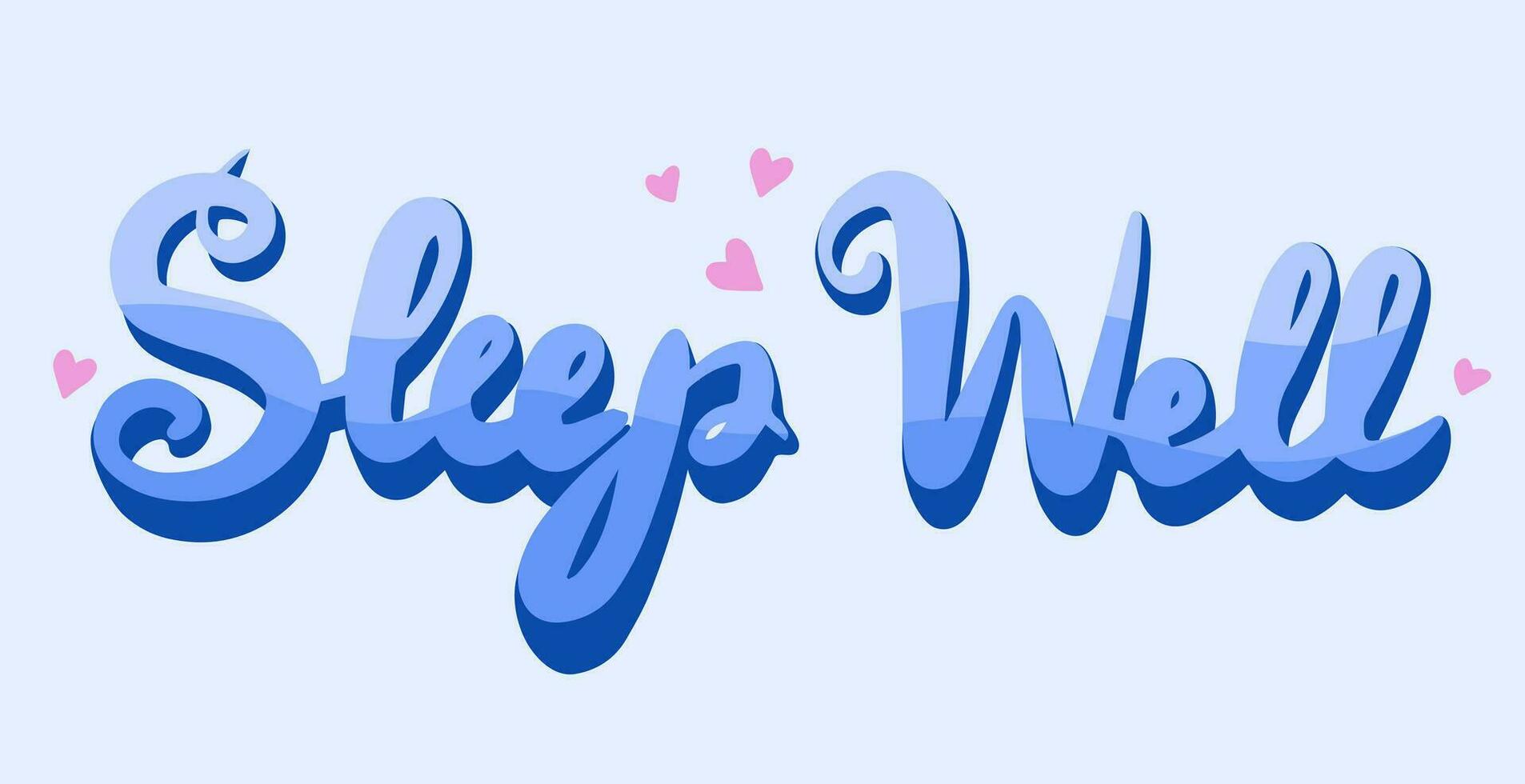 Hand drawn colorful calligraphic lettering of wish good night and sweet dreams. Vector typography poster. Can be used on pillow, bed linen, fabric, stickers, toys. Cute card, poster, banner design.