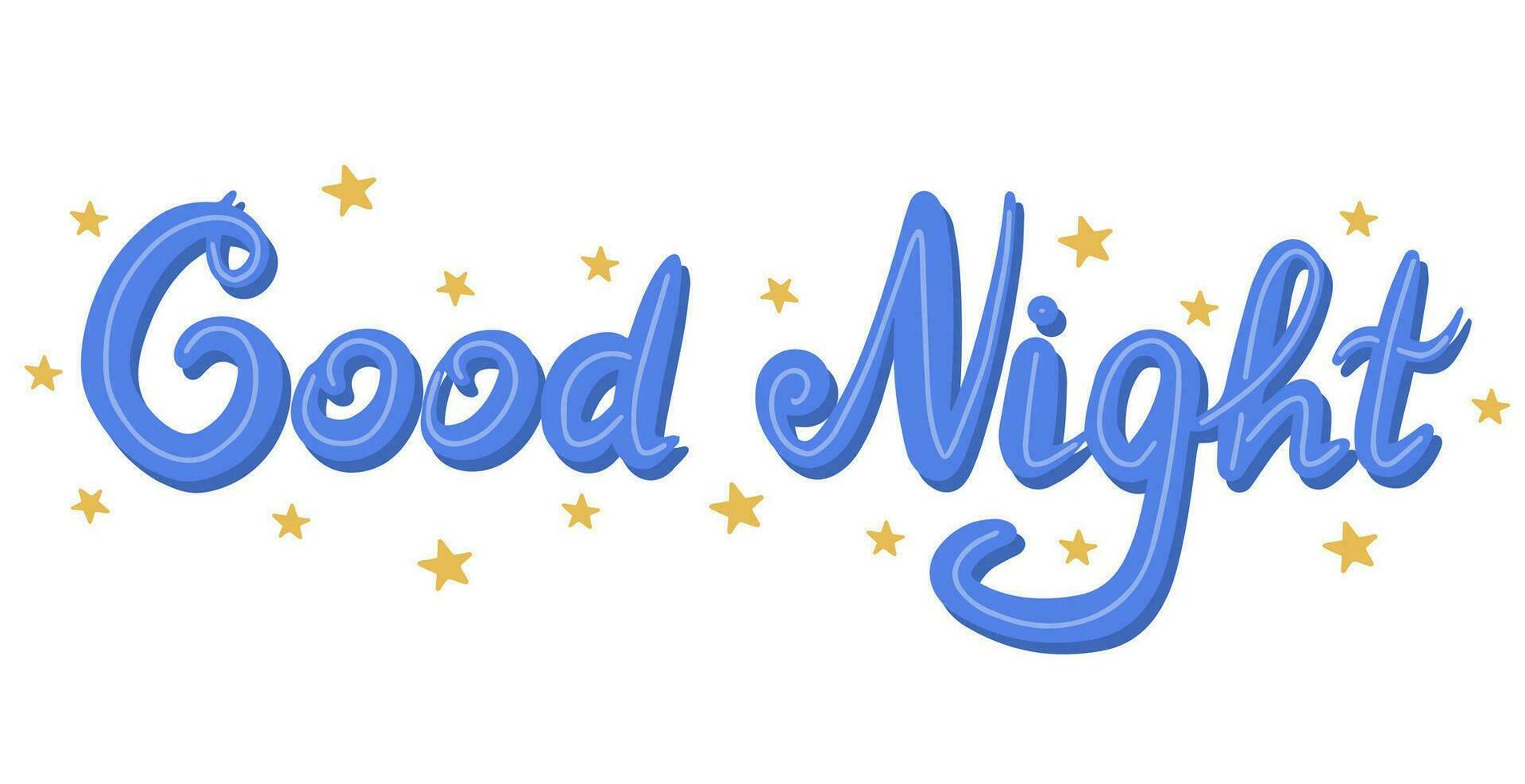 Hand drawn colorful calligraphic lettering of wish good night and sweet dreams. Vector typography poster. Can be used on pillow, bed linen, fabric, stickers, toys. Cute card, poster, banner design.