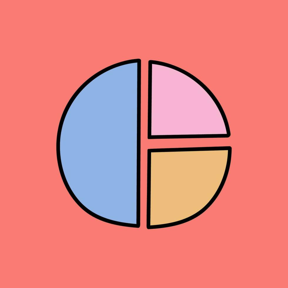 Cute hand drawn clipart of chart, graph, diagram. Infographic business element for presentations, statistic, reports. Vector illustration isolated on background with hand drawn doodle outline.