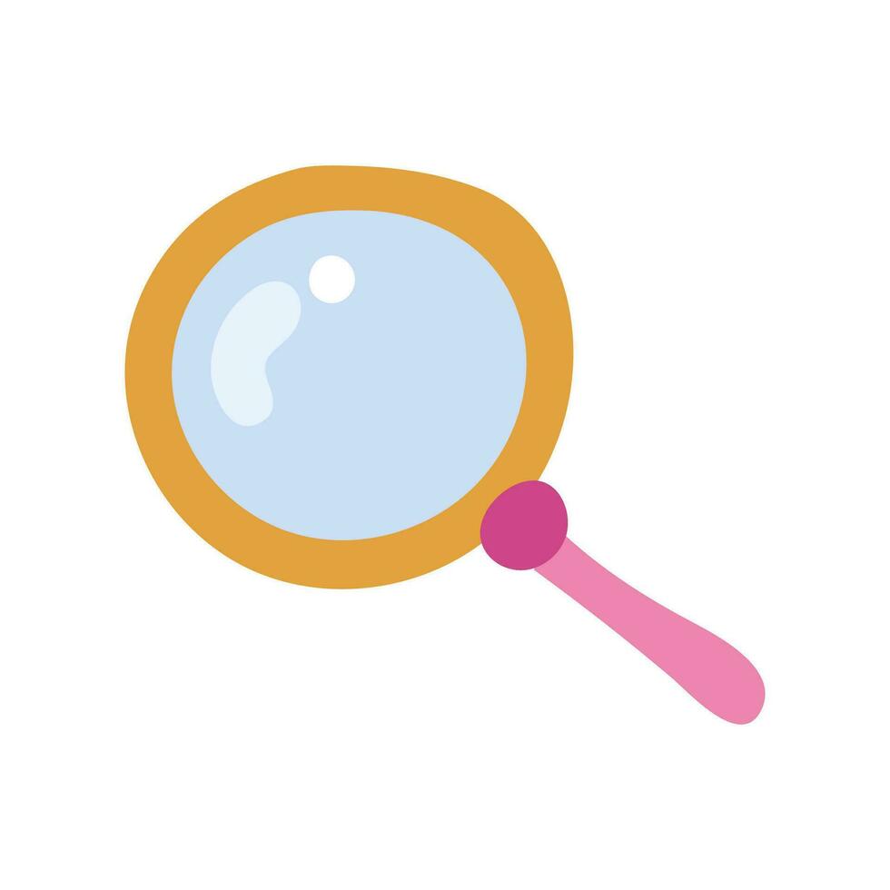 Cute clipart icon of loupe or magnifier in hand drawn style. Research of  business processes, goals, analyzing, searching information. Vector  illustration isolated on the background. 26559596 Vector Art at Vecteezy