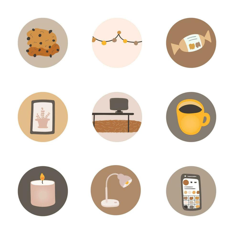 Modern and cozy highlights for social network vector