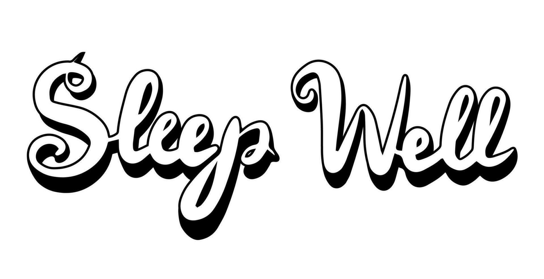 mano dibujado vistoso caligráfico letras de deseo bueno noche y dulce Sueños. vector tipografía póster. lata ser usado en almohada, cama lino, tela, pegatinas, juguetes linda tarjeta, póster, bandera diseño.