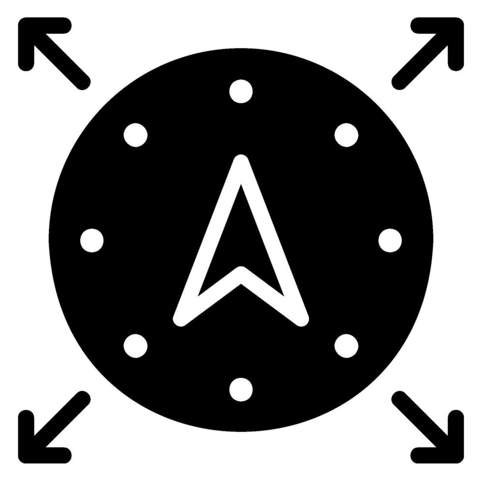 compass glyph icon vector