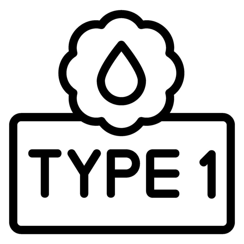 type 1 line icon vector