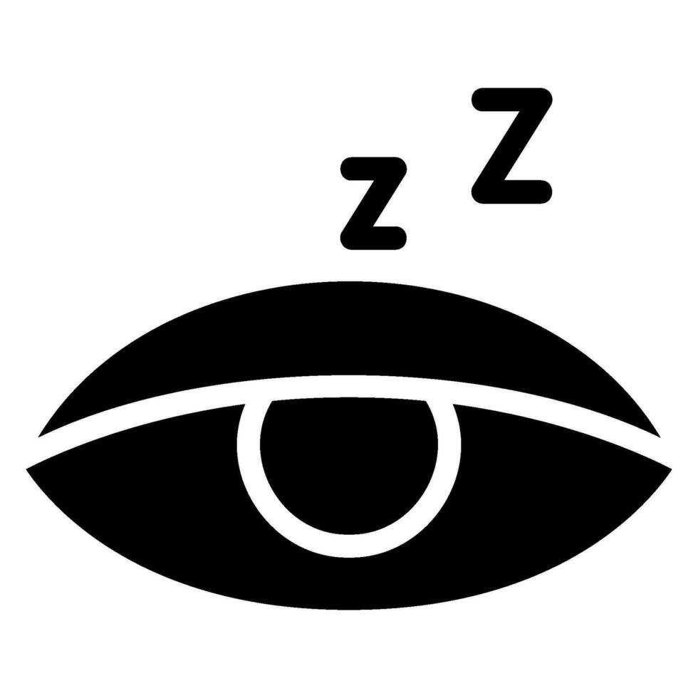 sleepy glyph icon vector