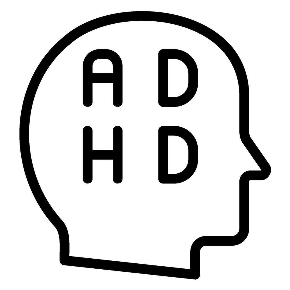 adhd line icon vector